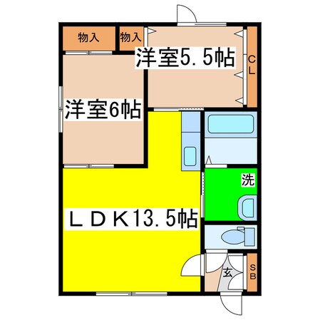 コーポすずらんの物件間取画像